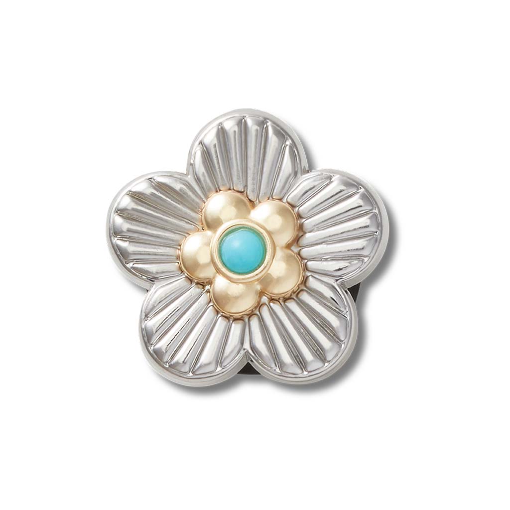 Jibbitz™ Silver Turquoise Flower