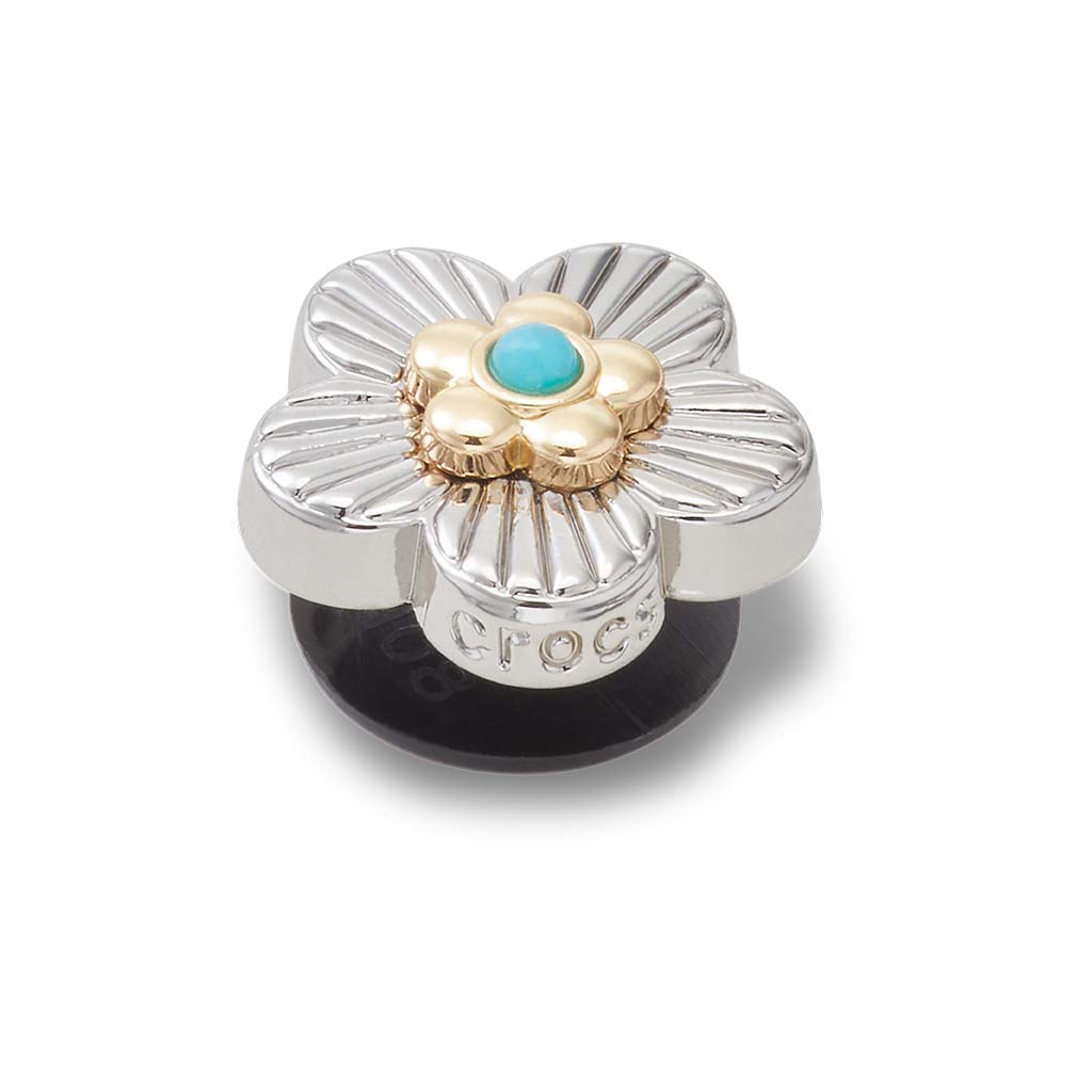 Jibbitz™ Silver Turquoise Flower