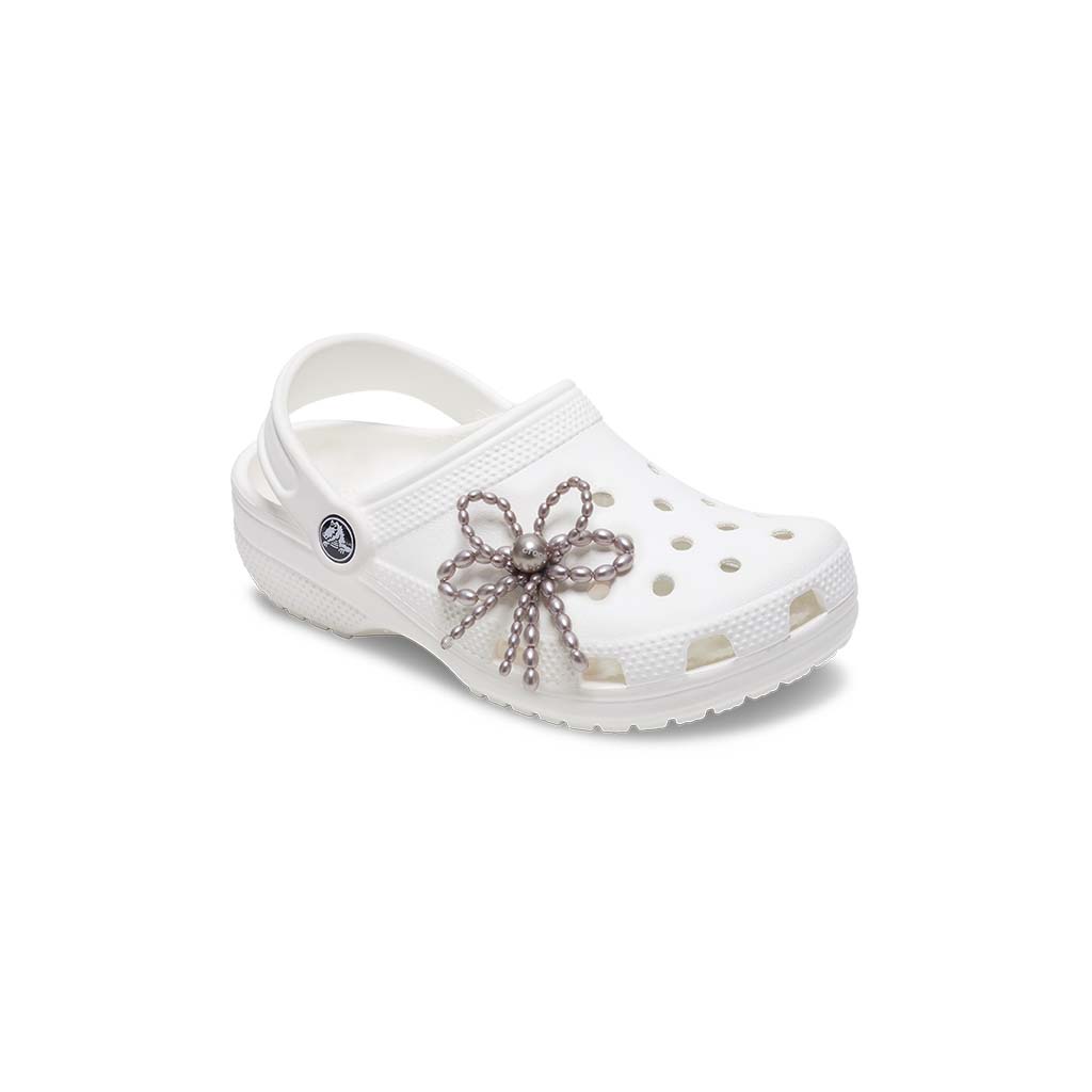 Jibbitz™ Grey Pearl Beaded Bow