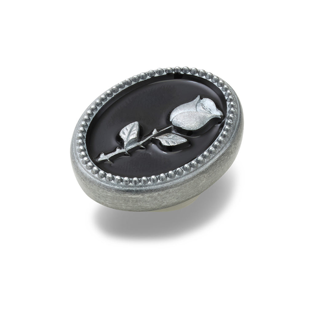 Jibbitz™ Silver Rose Emblem