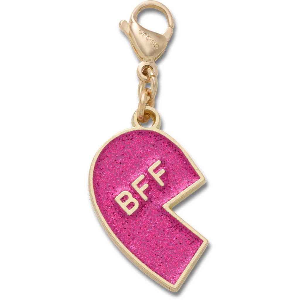 Jibbitz™ Pink Glitter BFF Charm Left