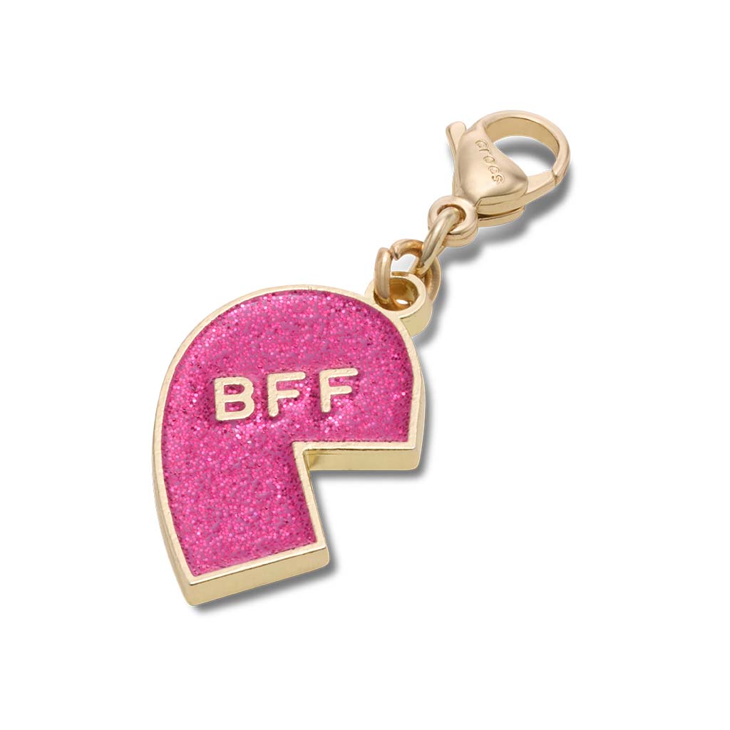 Jibbitz™ Pink Glitter BFF Charm Left