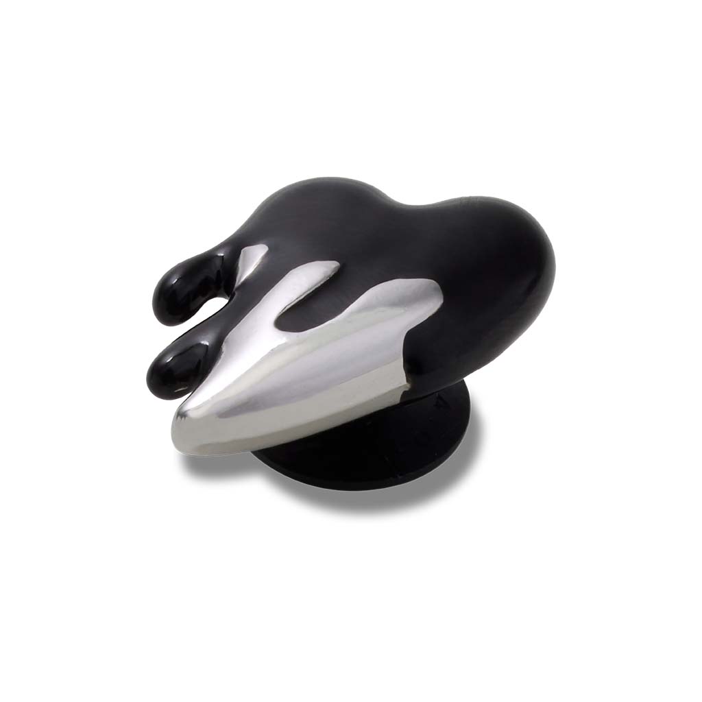 Jibbitz™ Silver and Black Enamel Heart