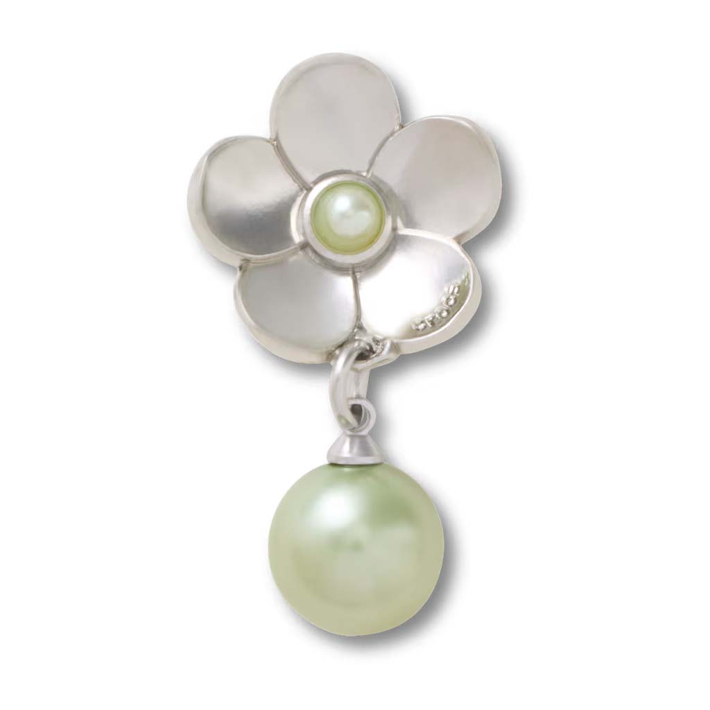 Jibbitz™ Silver Flower Pearl Dangle