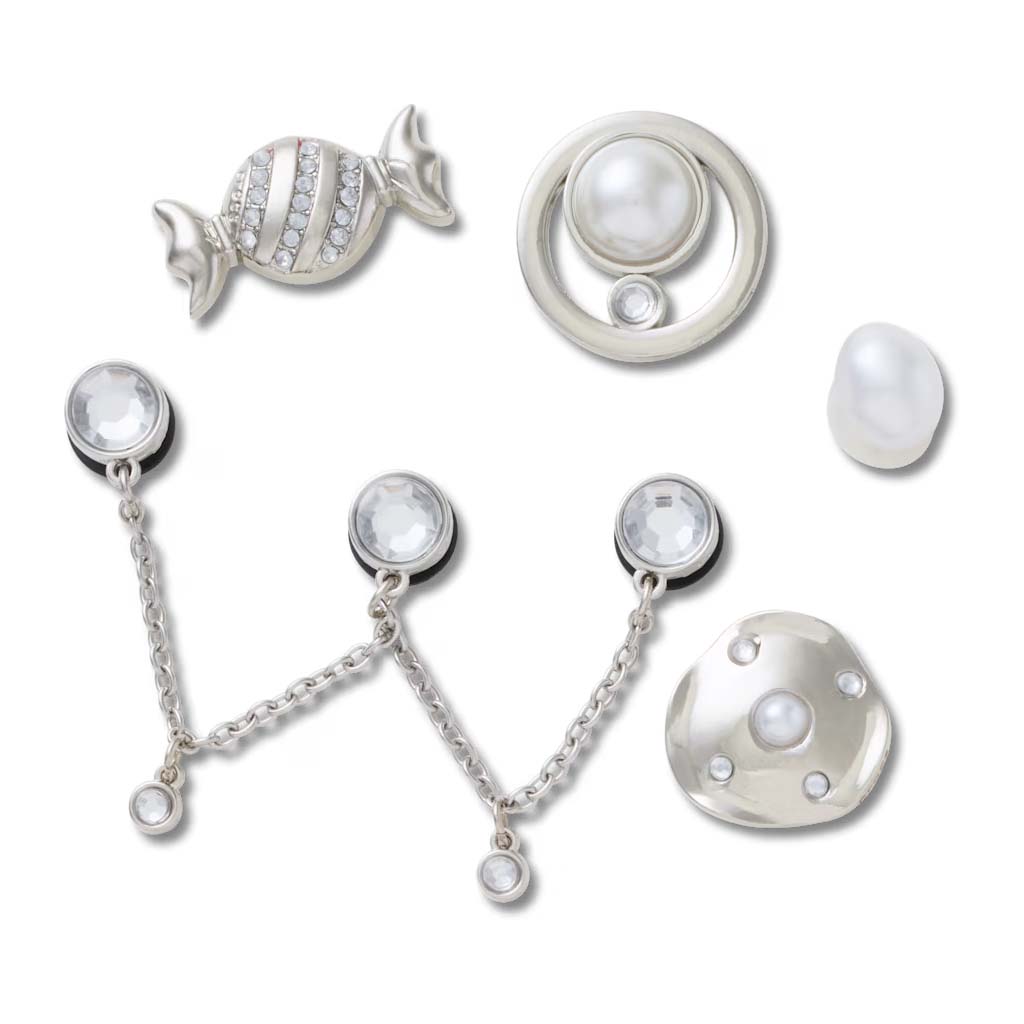 Jibbitz™ Silver and Pearl 5 Pack