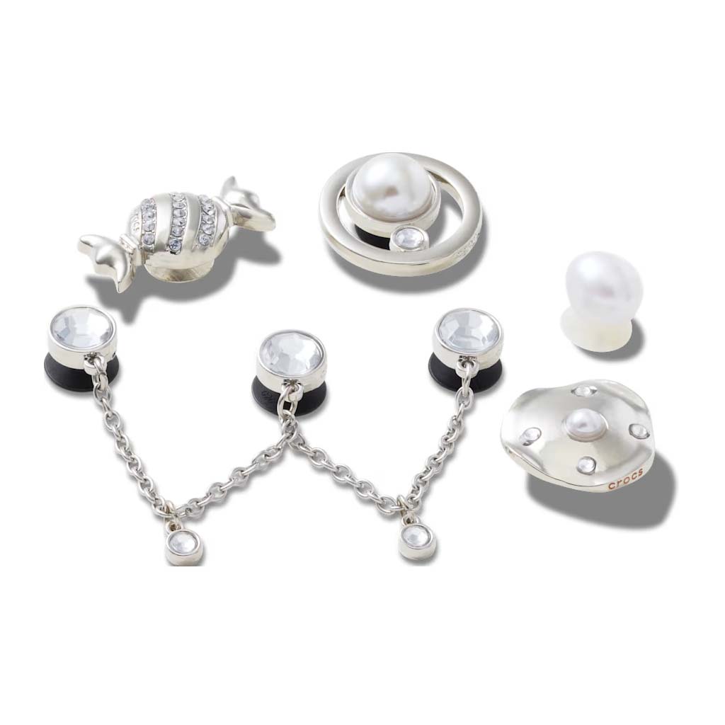 Jibbitz™ Silver and Pearl 5 Pack