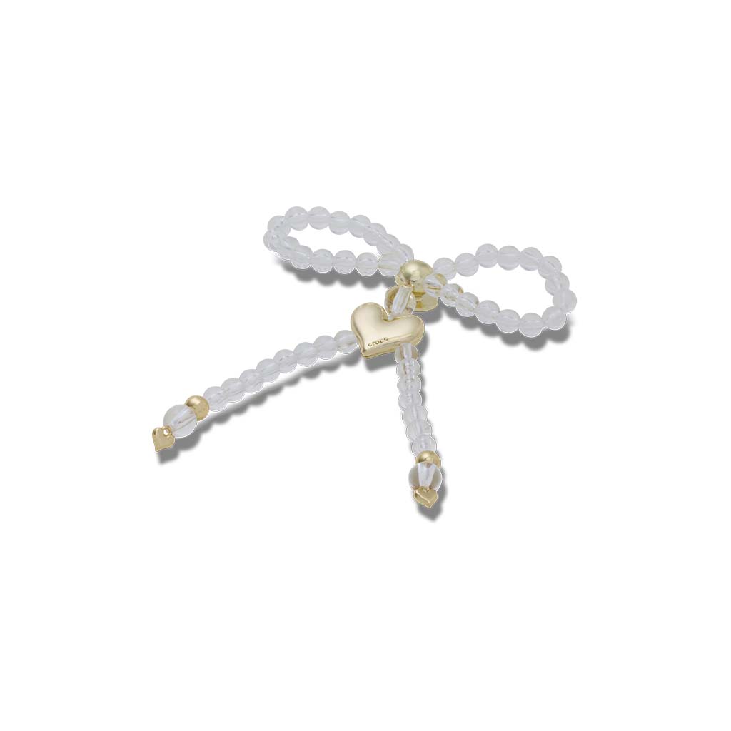 Jibbitz™ Beaded Bow with Gold Heart